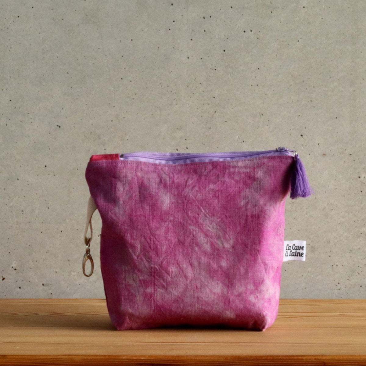 #Bag8 Handcrafted Canvas Bag - Linen Zipper - Purple-La Cave à Laine