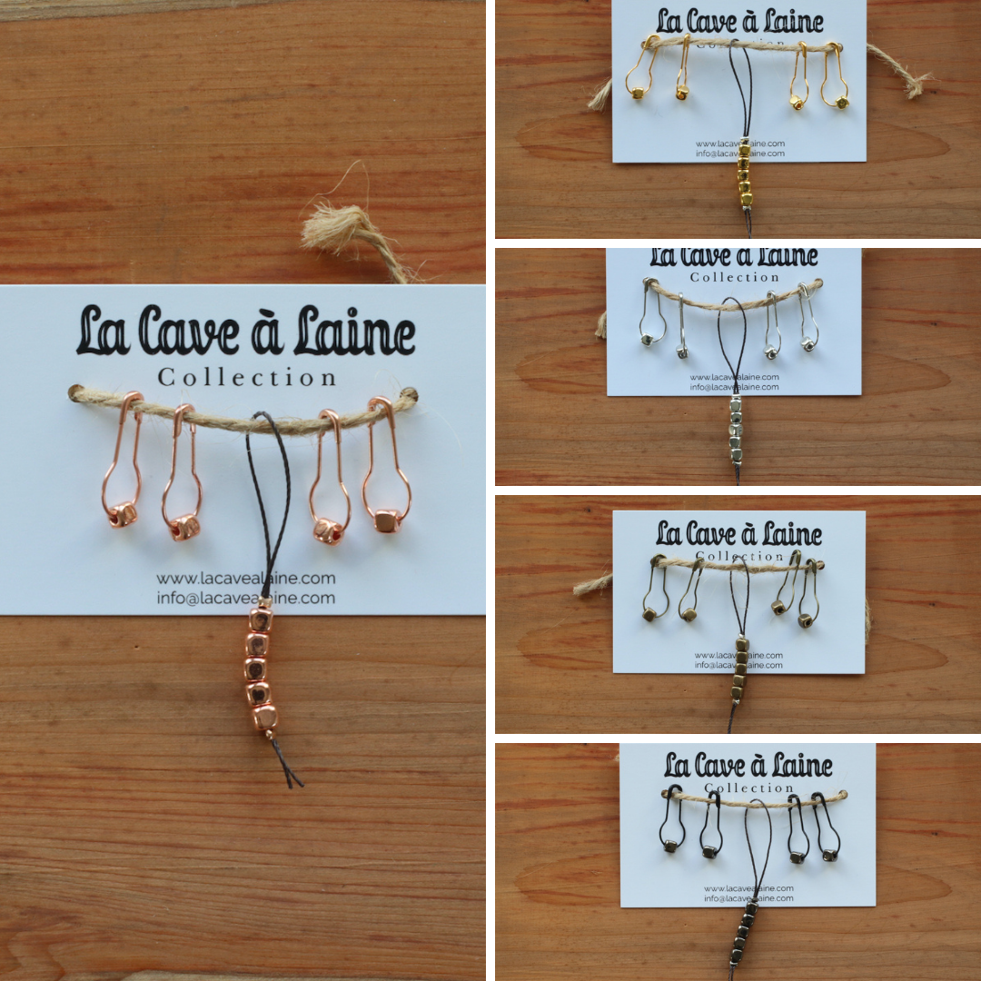 Stitch Markers - Metallic Cubes-La Cave à Laine
