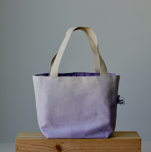 Aquarelle Small Project Bag - Hand-Dyed Organic Cotton, Lavanda - END OF COLLECTION-La Cave à Laine